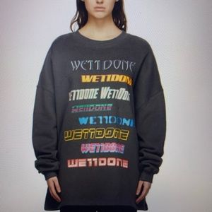 We11done Grey fleece Logo Sweatshirt